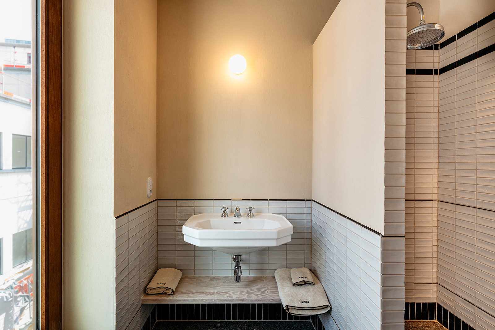 Bathroom sink with vintage tiles