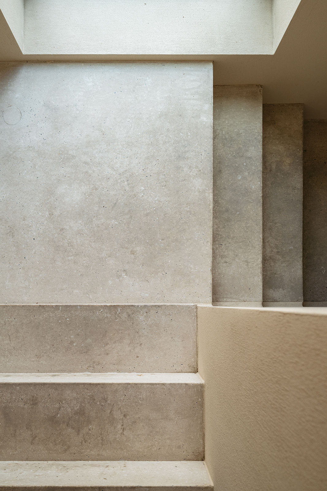 Concrete stair detail with soft light